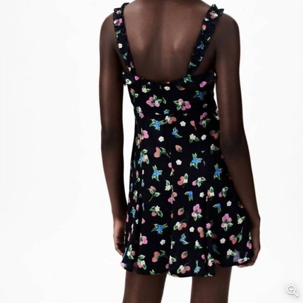 ZARA Women’s Floral Dress Black Size M - Picture 3 of 3